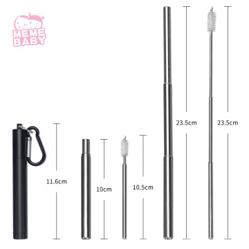 BPA Free CustomThin Stainless Steel Straws With Brush